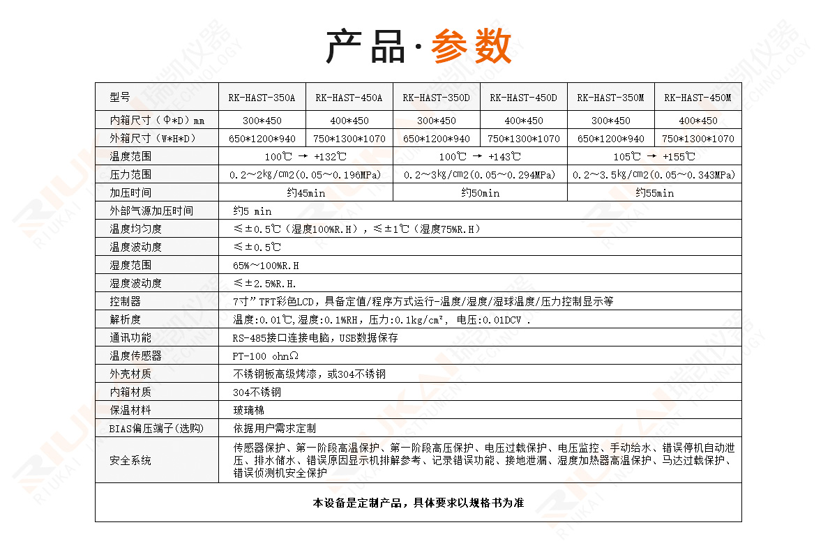 HAST高壓加速老化試驗(yàn)箱參數(shù)-瑞凱儀器