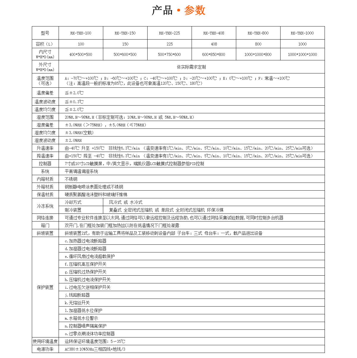 溫度循環(huán)試驗箱參數(shù)瑞凱儀器